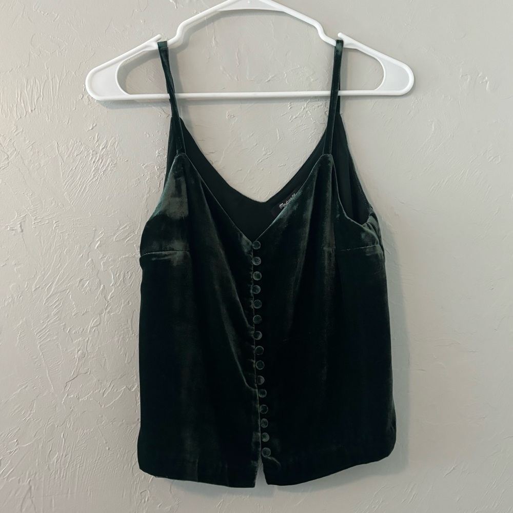 Madewell Black Velvet Tank Top